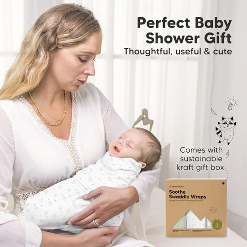 KeaBabies 3-Pack Organic Swaddle Sleep Sacks with Bunnies