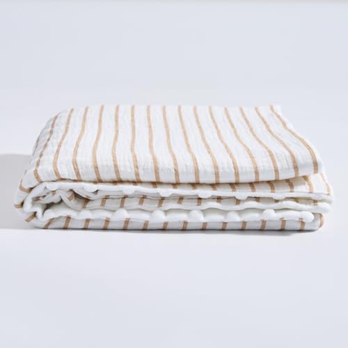Meracorallo 30 x 40 Neutral Stripe Baby Blanket
