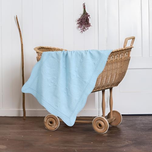 MONOBLANKS Baby Quilt Personalized Monogram Lightweight Embossed Throw Blanket 1