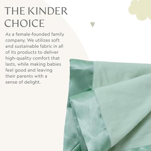 Ultra-Soft Fleece Baby Security Blanket with Satin Trim - 16 x 16 - Sage