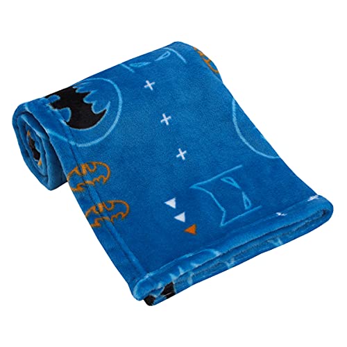 NoJo Batman Blue Orange White Baby Blanket 1