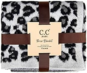 Funky Junque Leopard Print Baby Blanket Ivory 30x35in