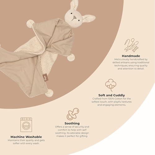 Crane Ollie Bunny Lovey Blanket - Organic Cotton Security Blanket