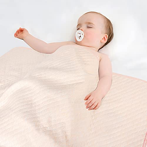 Zenssia Organic Cotton Baby Blanket - Light Orange 39x47