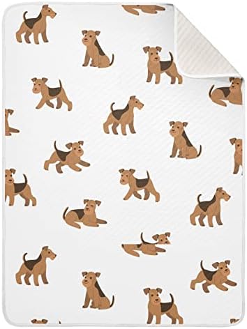 Pigsaly Cartoon Airedale Terrier Baby Blanket 30x40in