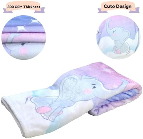 Twin Milestone Blanket with Elephant Design 1