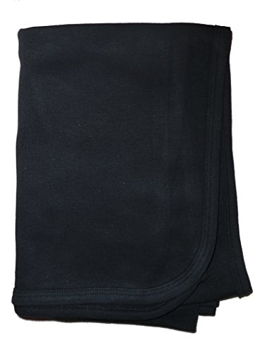 Bambini Black Interlock Receiving Blanket 30x40