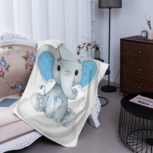 Deven Blue Elephant Cooling Blanket for Toddler