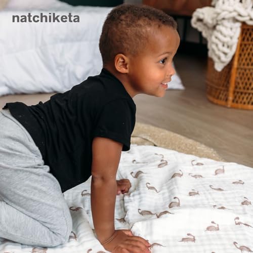 Natchiketa Organic Cotton Muslin Blanket - 10 Layers Soft Baby Quilt for Swaddling