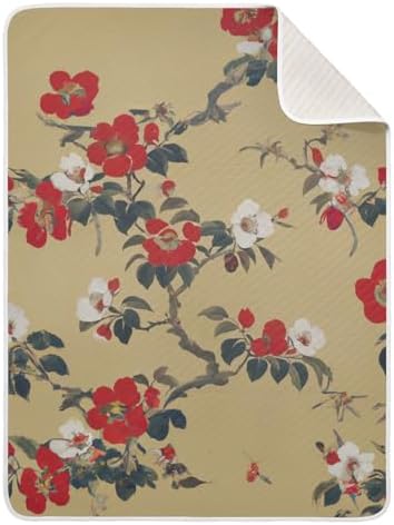 WELLDAY Baby Blanket - Japanese Tea Tree Floral 30x40 Inch 1