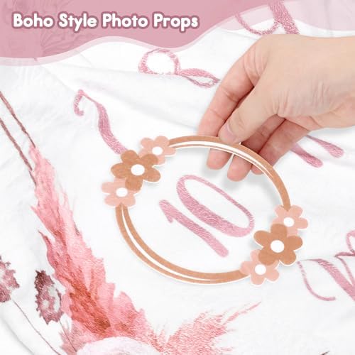 Floral Boho Baby Monthly Milestone Blanket 40 X 50