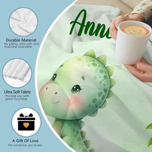 Aniruddha Custom Dinosaur Baby Name Blanket