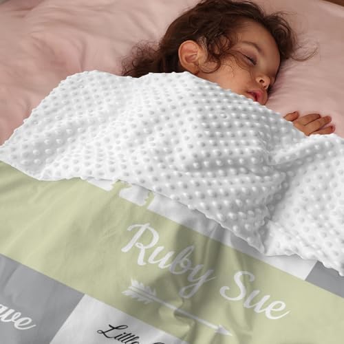 Personalized Baby Blanket for Girls with Name - Yellow Woodland Design