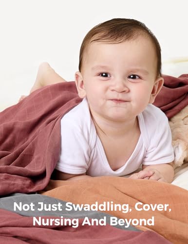Momcozy Muslin Swaddle Blankets 4-Pack 47 x 47 Inches