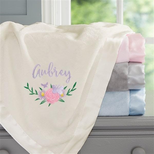 Personalization Universe Butterfly Kisses Baby Girl Blanket 1