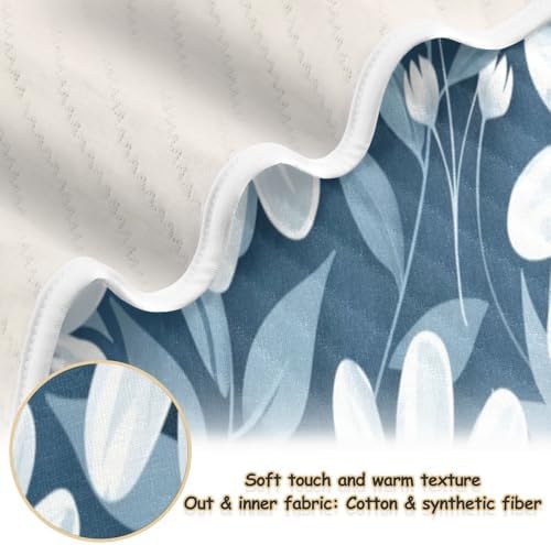 Soft Baby Blanket for Boys Girls 30x40 Inch Blue-White