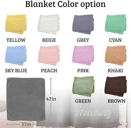 Personalized Baby Knit Blanket with Name Custom Embroidered 37x42in