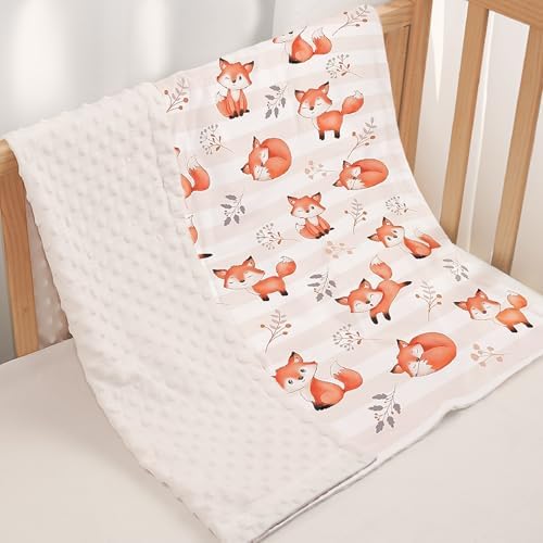 SANDJEST 30x40 Minky Blanket with Dotted Backing