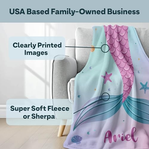 Custom Princess Blanket - Personalized Fleece Throw for Girls
