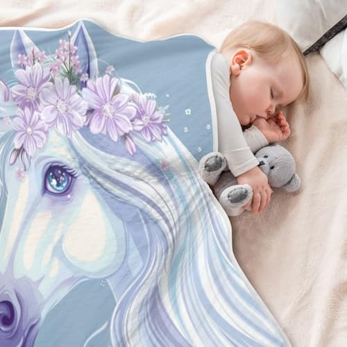 YJMYDDZ Baby Blanket - Super Soft Unicorn 30x40 Inch