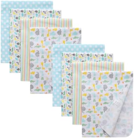 Waoot Kdet Cotton Flannel Receiving Blanket 8 Pcs