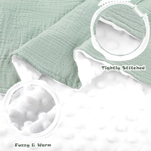 Hooyax Muslin Baby Blanket 30 x 40 Green 1