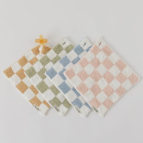 Orelle Baby Checkered Pacifier Lovey Blanket Soft Plush
