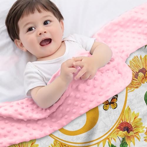 Personalized Baby Blanket with Name - Yellow Flowers Pattern