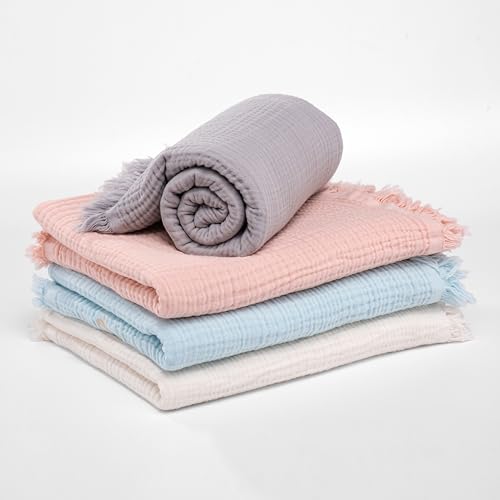 Personalized Muslin Baby Blanket with Name Embroidery