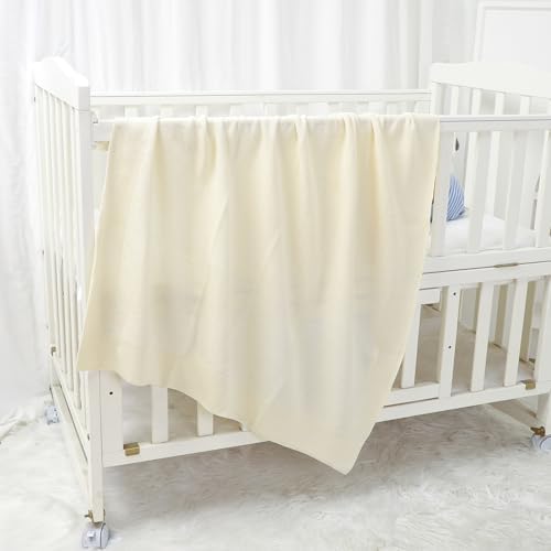 Hadetoto Newborn Baby Blanket Soft Cozy Cotton Knit