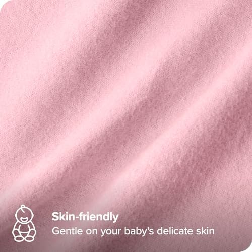 Bare Home 6-Pack Flannel Receiving Blankets 100 Cotton Hypoallergenic Light Pink