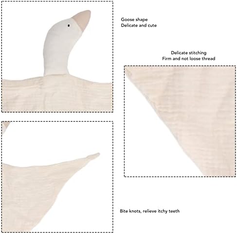Yosoo Soft Cotton Baby Goose Security Blanket Ivory White