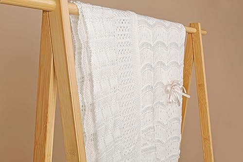 SUMA Ivory Baby Blanket - Christening Shawl 40x50 Inches