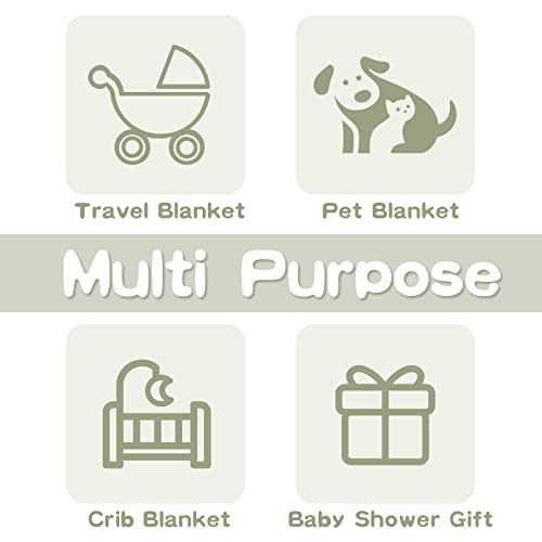 Zenssia Organic Cotton Baby Blanket - Ivory 39x39 Inches