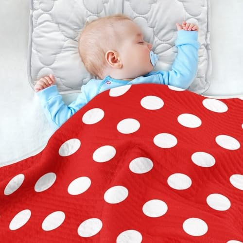 Emelivor Polka Dot Baby Blanket for Girls Boys
