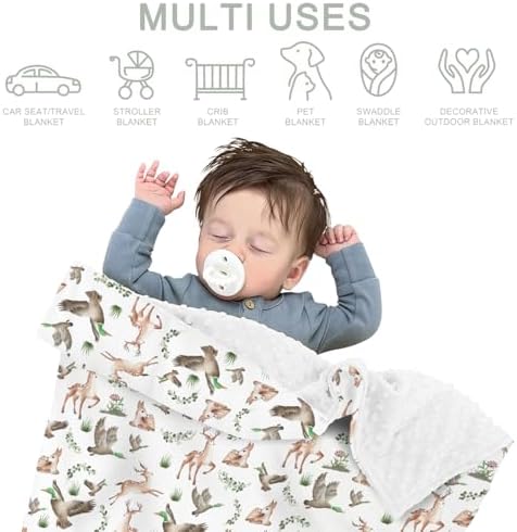 Wild Animal Hunting Baby Blanket - Soft Mink Dotted Double Layer