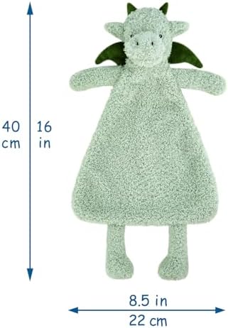 Doindute Baby Green Dragon Security Blanket Plush Dinosaur Lovey Blanket 16 Inches