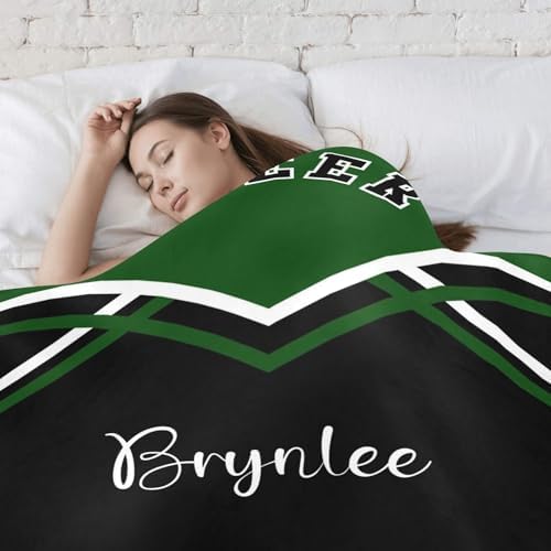 Custom Dark Green Baby Blanket with Name for Newborn
