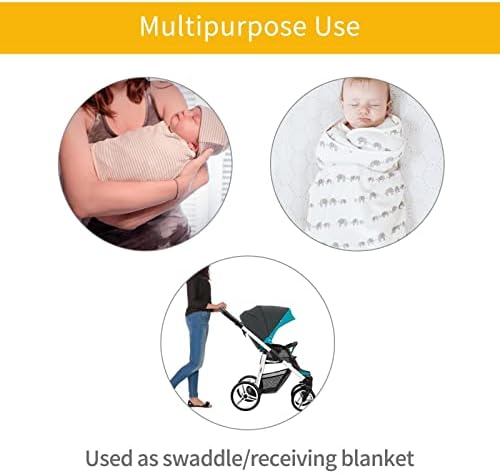 LiuMng Love Print Newborn Swaddle with Beanie Set