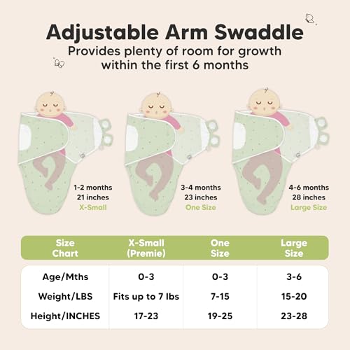 KeaBabies 3-Pack Organic Swaddle Sleep Sacks with Bunnies