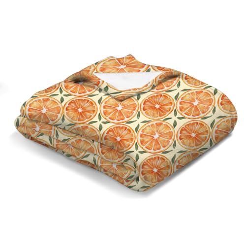 Cute Orange Flannel Baby Blanket for Nursery and Toddler