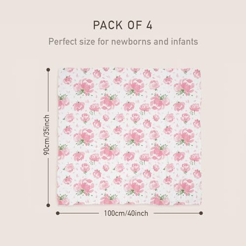 GLLQUEN BABY 4-Pack Swaddle Blankets 35x40