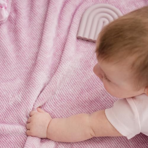 DEMDACO Heart Shaped Baby Swaddle Blanket 43 Inch Pink