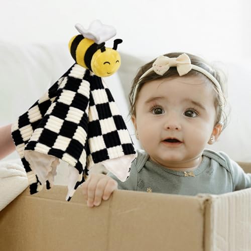 Baby Lovey Blanket with Bee Stuffed Animal 14 Inch