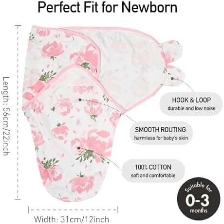 GLLQUEN BABY Swaddle Sack 3-Pack for Newborn 0-3 Months