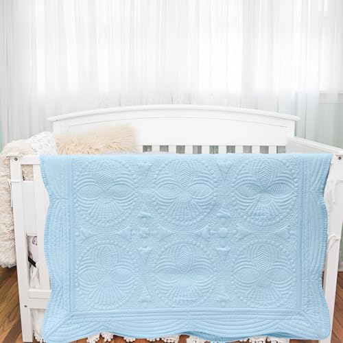 MONOBLANKS Baby Quilt Personalized Monogram Lightweight Embossed Throw Blanket 1