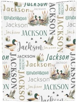 Personalized Mallard Baby Blanket with Name 1