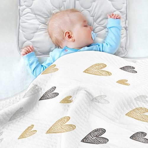 Wassud Doodle Hearts Baby Blanket 30 x 40 Inch
