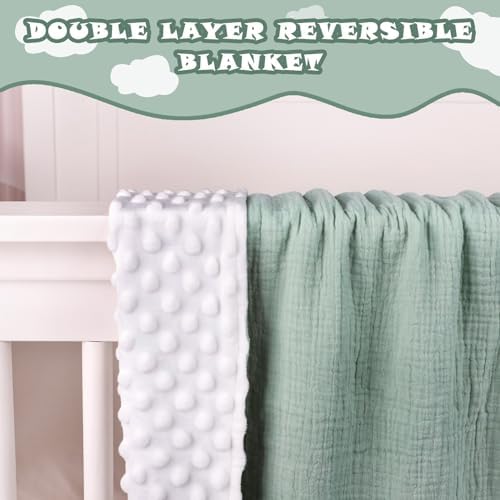Hooyax Muslin Baby Blanket 30 x 40 Green 1