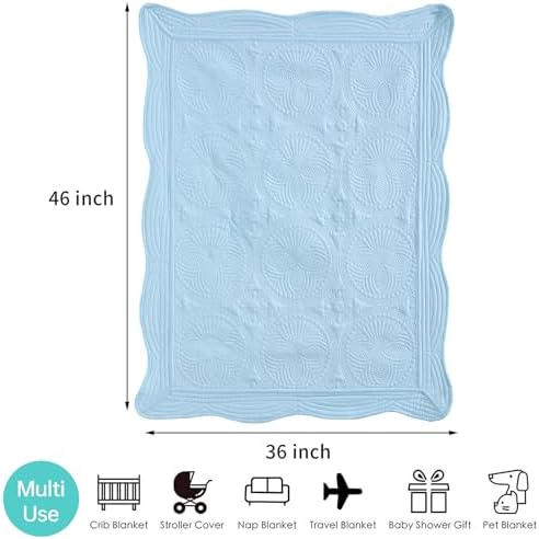 MONOBLANKS Baby Quilt Personalized Monogram Lightweight Embossed Throw Blanket 1